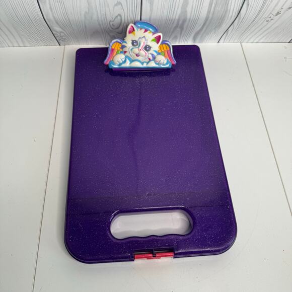 Lisa Frank Handbags - Lisa Frank Vintage Plastic Clipboard with Paper Holder Rainbow Kitten Purple